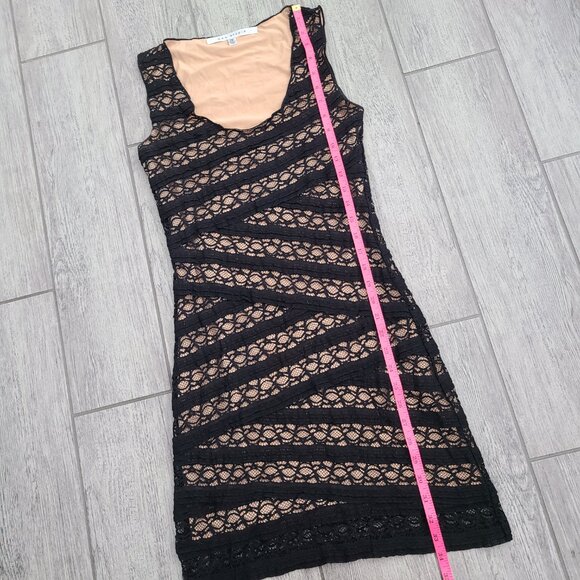 Max Studio Lace Sheath Dress Black Nude Lined Women's Size XS - Picture 8 of 15